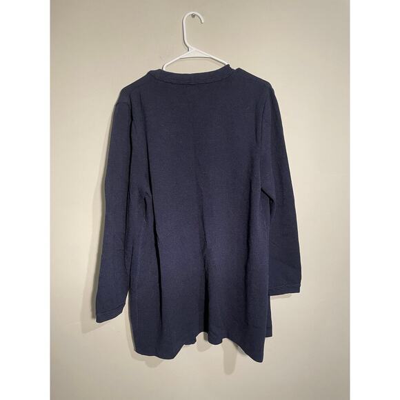 St. John Basics Navy Santana Knit Open Front Cardigan - Picture 5 of 9